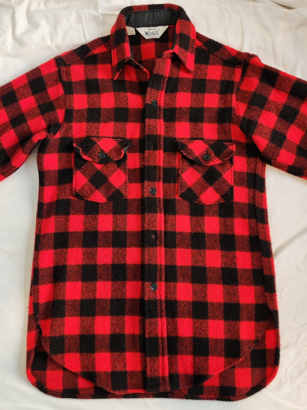 Woolrich Men's Small Red and Black Buffalo Plaid Wool Shirt Jacket